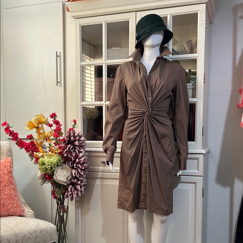 Michael Kors Taupe Long Sleeve Dress - Picture 5 of 16